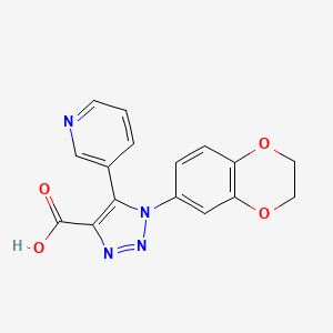 molecular formula C16H12N4O4 B2537629 1-(2,3-dihydro-1,4-benzodioxin-6-yl)-5-(3-pyridyl)-1H-1,2,3-triazole-4-carboxylic acid CAS No. 1338654-07-1