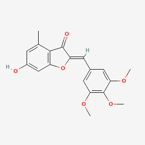 molecular formula C19H18O6 B2537633 6-Hydroxy-4-methyl-2-[(3,4,5-trimethoxyphenyl)methylene]benzo[b]furan-3-one CAS No. 904510-46-9