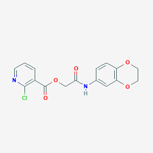 molecular formula C16H13ClN2O5 B2537639 [(2,3-Dihydro-1,4-benzodioxin-6-yl)carbamoyl]methyl 2-chloropyridine-3-carboxylate CAS No. 502700-85-8