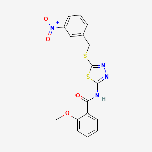 molecular formula C17H14N4O4S2 B2537642 2-methoxy-N-(5-((3-nitrobenzyl)thio)-1,3,4-thiadiazol-2-yl)benzamide CAS No. 868973-32-4