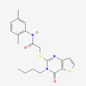 molecular formula C20H23N3O2S2 B2537649 2-[(3-丁基-4-氧代-3,4-二氢噻吩并[3,2-d]嘧啶-2-基)硫代]-N-(2,5-二甲苯基)乙酰胺 CAS No. 1252822-55-1