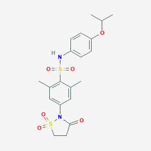 molecular formula C20H24N2O6S2 B253765 4-(1,1-dioxido-3-oxo-2-isothiazolidinyl)-N-(4-isopropoxyphenyl)-2,6-dimethylbenzenesulfonamide 