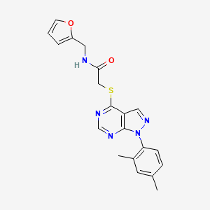 molecular formula C20H19N5O2S B2537672 2-[1-(2,4-dimethylphenyl)pyrazolo[3,4-d]pyrimidin-4-yl]sulfanyl-N-(furan-2-ylmethyl)acetamide CAS No. 872590-38-0