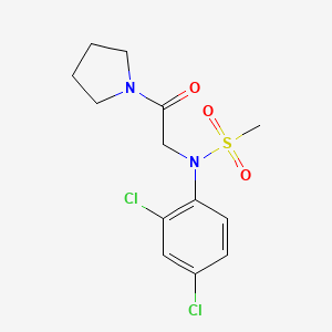molecular formula C13H16Cl2N2O3S B2537680 N-(2,4-dichlorophenyl)-N-[2-oxo-2-(pyrrolidin-1-yl)ethyl]methanesulfonamide CAS No. 714206-64-1