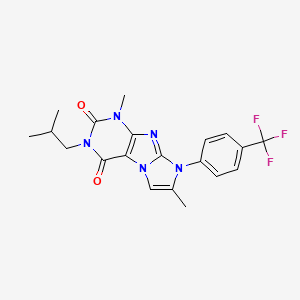 molecular formula C20H20F3N5O2 B2537682 4,7-Dimethyl-2-(2-methylpropyl)-6-[4-(trifluoromethyl)phenyl]purino[7,8-a]imidazole-1,3-dione CAS No. 899727-01-6