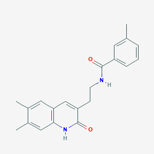 molecular formula C21H22N2O2 B2537706 N-(2-(6,7-dimethyl-2-oxo-1,2-dihydroquinolin-3-yl)ethyl)-3-methylbenzamide CAS No. 851403-11-7