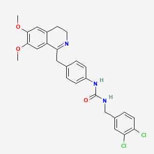 molecular formula C26H25Cl2N3O3 B2537715 1-[(3,4-Dichlorophenyl)methyl]-3-[4-[(6,7-dimethoxy-3,4-dihydroisoquinolin-1-yl)methyl]phenyl]urea CAS No. 1024533-31-0