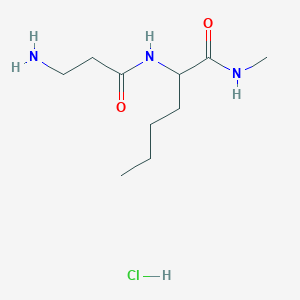 molecular formula C10H22ClN3O2 B2537716 2-(3-Aminopropanoylamino)-N-methylhexanamide;hydrochloride CAS No. 2567495-28-5