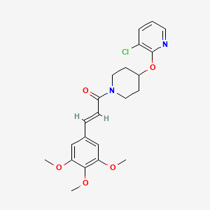 molecular formula C22H25ClN2O5 B2537722 (E)-1-(4-((3-chloropyridin-2-yl)oxy)piperidin-1-yl)-3-(3,4,5-trimethoxyphenyl)prop-2-en-1-one CAS No. 1428382-14-2