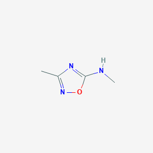 molecular formula C4H7N3O B2537729 Methyl-(3-methyl-[1,2,4]oxadiazol-5-YL)-amine CAS No. 81574-21-2