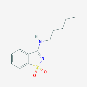 molecular formula C12H16N2O2S B253773 1,1-dioxo-N-pentyl-1,2-benzothiazol-3-amine 