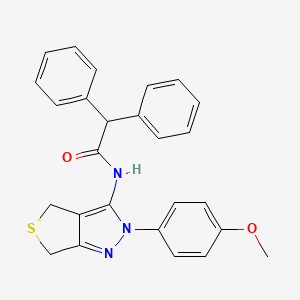 molecular formula C26H23N3O2S B2537731 N-[2-(4-methoxyphenyl)-4,6-dihydrothieno[3,4-c]pyrazol-3-yl]-2,2-diphenylacetamide CAS No. 681268-80-4