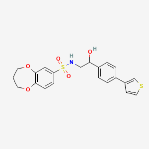 N-(2-hydroxy-2-(4-(thiophen-3-yl)phenyl)ethyl)-3,4-dihydro-2H-benzo[b][1,4]dioxepine-7-sulfonamide