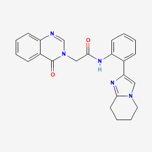 molecular formula C23H21N5O2 B2537745 2-(4-oxoquinazolin-3(4H)-yl)-N-(2-(5,6,7,8-tetrahydroimidazo[1,2-a]pyridin-2-yl)phenyl)acetamide CAS No. 2034610-99-4