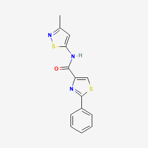 molecular formula C14H11N3OS2 B2537752 N-(3-甲基异噻唑-5-基)-2-苯基噻唑-4-甲酰胺 CAS No. 1206996-94-2
