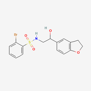 molecular formula C16H16BrNO4S B2537760 2-bromo-N-(2-(2,3-dihydrobenzofuran-5-yl)-2-hydroxyethyl)benzenesulfonamide CAS No. 1448132-87-3