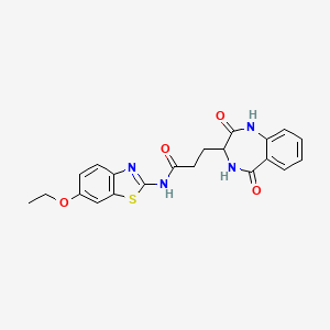 molecular formula C21H20N4O4S B2537763 3-(2,5-二氧代-2,3,4,5-四氢-1H-苯并[e][1,4]二氮杂卓-3-基)-N-(6-乙氧基苯并[d]噻唑-2-基)丙酰胺 CAS No. 1190755-22-6