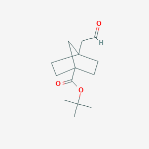 molecular formula C14H22O3 B2537775 叔丁基4-(2-氧代乙基)双环[2.2.1]庚烷-1-羧酸盐 CAS No. 2306264-46-8