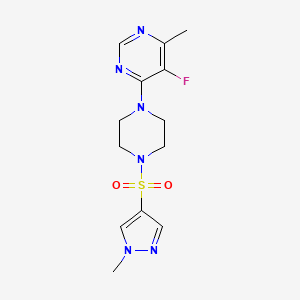 molecular formula C13H17FN6O2S B2537779 5-Fluoro-4-methyl-6-[4-(1-methylpyrazol-4-yl)sulfonylpiperazin-1-yl]pyrimidine CAS No. 2380062-15-5