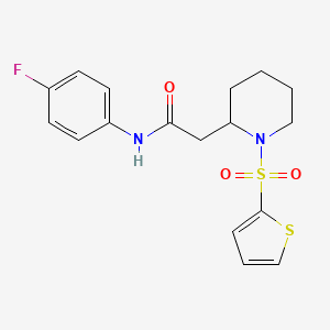 N-(4-fluorophenyl)-2-(1-(thiophen-2-ylsulfonyl)piperidin-2-yl)acetamide