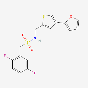 molecular formula C16H13F2NO3S2 B2537782 1-(2,5-Difluorophenyl)-N-[[4-(furan-2-yl)thiophen-2-yl]methyl]methanesulfonamide CAS No. 2380009-60-7
