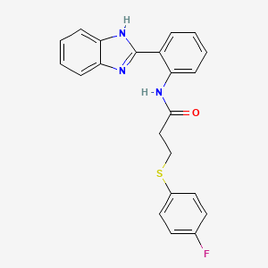N-(2-(1H-benzo[d]imidazol-2-yl)phenyl)-3-((4-fluorophenyl)thio)propanamide