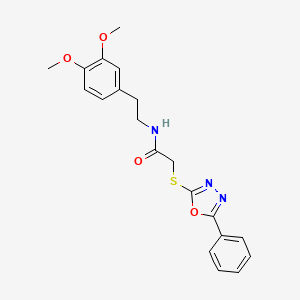 molecular formula C20H21N3O4S B2537810 N-[2-(3,4-二甲氧苯基)乙基]-2-[(5-苯基-1,3,4-恶二唑-2-基)硫代]乙酰胺 CAS No. 484694-37-3
