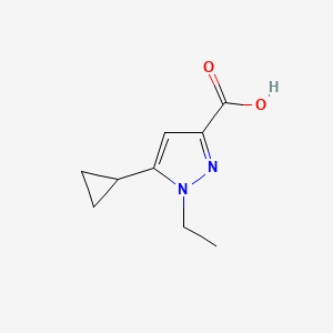 molecular formula C9H12N2O2 B2537816 5-cyclopropyl-1-ethyl-1H-pyrazole-3-carboxylic acid CAS No. 1368618-84-1