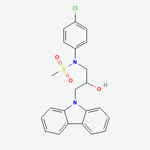 molecular formula C22H21ClN2O3S B2537822 N-[3-(9H-carbazol-9-yl)-2-hydroxypropyl]-N-(4-chlorophenyl)methanesulfonamide CAS No. 309928-51-6