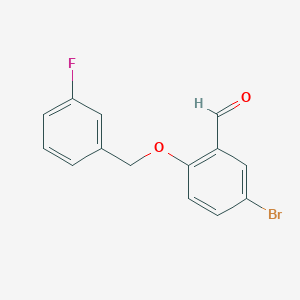 molecular formula C14H10BrFO2 B2537827 5-Bromo-2-[(3-fluorobenzyl)oxy]benzaldehyde CAS No. 428469-51-6