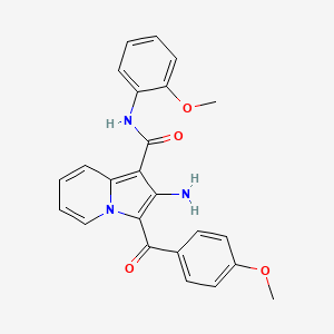 molecular formula C24H21N3O4 B2537832 2-amino-3-(4-methoxybenzoyl)-N-(2-methoxyphenyl)indolizine-1-carboxamide CAS No. 903343-29-3