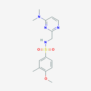 molecular formula C15H20N4O3S B2537854 N-((4-(dimethylamino)pyrimidin-2-yl)methyl)-4-methoxy-3-methylbenzenesulfonamide CAS No. 1796965-45-1