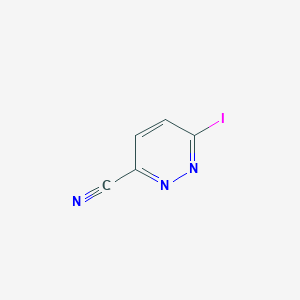 molecular formula C5H2IN3 B2537855 6-碘吡啶嗪-3-腈 CAS No. 1936160-39-2