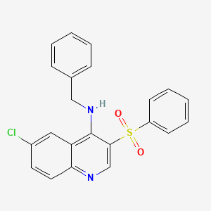 molecular formula C22H17ClN2O2S B2537860 3-(苯磺酰基)-N-苄基-6-氯喹啉-4-胺 CAS No. 899760-02-2