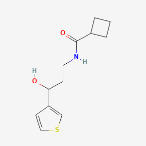 molecular formula C12H17NO2S B2537861 N-(3-hydroxy-3-(thiophen-3-yl)propyl)cyclobutanecarboxamide CAS No. 2034356-61-9