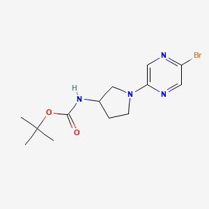 molecular formula C13H19BrN4O2 B2537864 叔丁基-N-[1-(5-溴吡嗪-2-基)吡咯烷-3-基]氨基甲酸酯 CAS No. 2377031-71-3