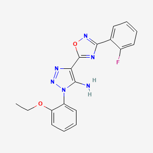 molecular formula C18H15FN6O2 B2537871 1-(2-ethoxyphenyl)-4-[3-(2-fluorophenyl)-1,2,4-oxadiazol-5-yl]-1H-1,2,3-triazol-5-amine CAS No. 892770-82-0