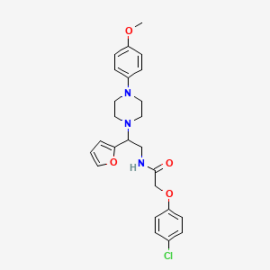 molecular formula C25H28ClN3O4 B2537877 2-(4-chlorophenoxy)-N-[2-(furan-2-yl)-2-[4-(4-methoxyphenyl)piperazin-1-yl]ethyl]acetamide CAS No. 887221-52-5