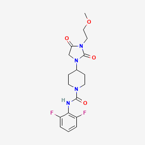 molecular formula C18H22F2N4O4 B2537882 N-(2,6-difluorophenyl)-4-(3-(2-methoxyethyl)-2,4-dioxoimidazolidin-1-yl)piperidine-1-carboxamide CAS No. 2194847-93-1