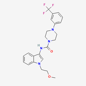 molecular formula C23H25F3N4O2 B2537883 N-(1-(2-methoxyethyl)-1H-indol-3-yl)-4-(3-(trifluoromethyl)phenyl)piperazine-1-carboxamide CAS No. 922991-66-0