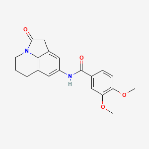 molecular formula C20H20N2O4 B2537891 3,4-dimethoxy-N-(2-oxo-2,4,5,6-tetrahydro-1H-pyrrolo[3,2,1-ij]quinolin-8-yl)benzamide CAS No. 903276-64-2