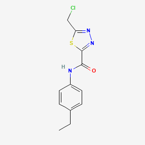 molecular formula C12H12ClN3OS B2537901 5-(氯甲基)-N-(4-乙基苯基)-1,3,4-噻二唑-2-甲酰胺 CAS No. 1087792-49-1