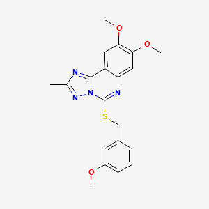 molecular formula C20H20N4O3S B2537915 8,9-Dimethoxy-5-[(3-methoxybenzyl)sulfanyl]-2-methyl[1,2,4]triazolo[1,5-c]quinazoline CAS No. 860650-27-7