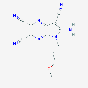 molecular formula C13H11N7O B253792 6-Amino-5-(3-methoxypropyl)pyrrolo[2,3-b]pyrazine-2,3,7-tricarbonitrile 