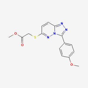 molecular formula C15H14N4O3S B2537931 Methyl 2-((3-(4-methoxyphenyl)-[1,2,4]triazolo[4,3-b]pyridazin-6-yl)thio)acetate CAS No. 852376-84-2