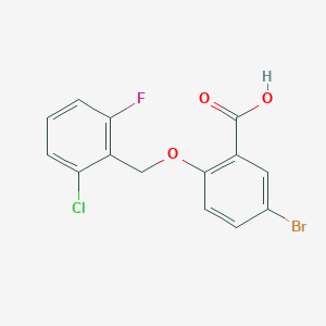 molecular formula C14H9BrClFO3 B2537938 5-Bromo-2-[(2-chloro-6-fluorobenzyl)oxy]benzoic acid CAS No. 938257-63-7