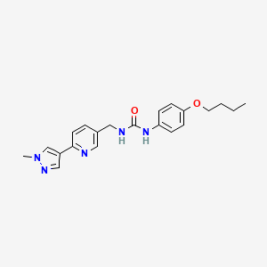 molecular formula C21H25N5O2 B2537942 1-(4-丁氧苯基)-3-((6-(1-甲基-1H-吡唑-4-基)吡啶-3-基)甲基)脲 CAS No. 2034609-65-7
