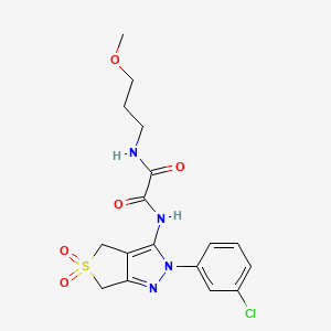 molecular formula C17H19ClN4O5S B2537949 N1-(2-(3-氯苯基)-5,5-二氧化-4,6-二氢-2H-噻吩并[3,4-c]吡唑-3-基)-N2-(3-甲氧基丙基)草酰胺 CAS No. 899962-28-8