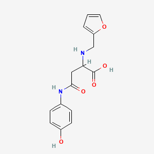 molecular formula C15H16N2O5 B2537951 2-((Furan-2-ylmethyl)amino)-4-((4-hydroxyphenyl)amino)-4-oxobutanoic acid CAS No. 1028837-65-1