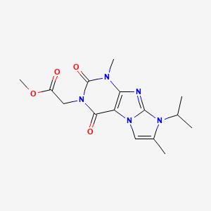 molecular formula C15H19N5O4 B2537952 甲基2-(4,7-二甲基-1,3-二氧代-6-丙烷-2-基嘌呤[7,8-a]咪唑-2-基)乙酸酯 CAS No. 878731-54-5